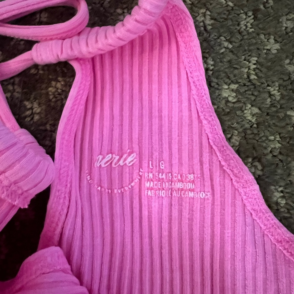 Pink Ribbed One-Shoulder Top - Picture 2 of 3